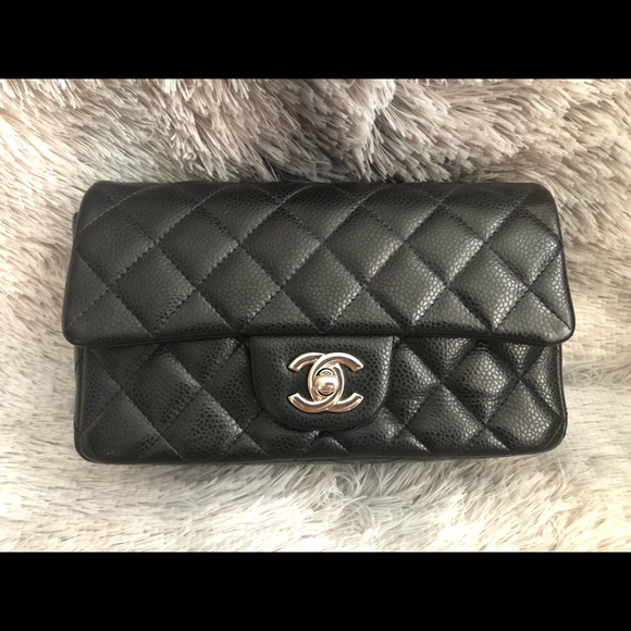 ❤️SOLD❤️ Chanel Rectangular Mini Flap Black caviar with SHW - Picture 2 of 16